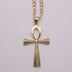 Stainless Steel Ancient Egyptian Cross Man Necklace Amulet Pendant