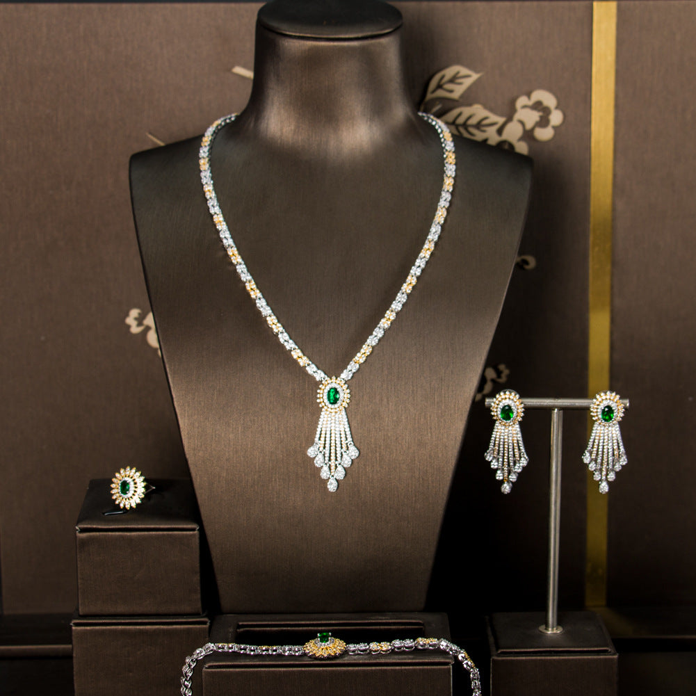 Four-piece Zircon Jewelry Set - Minihomy