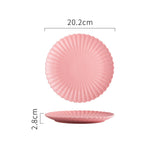 Creative Simple Solid-color Ceramic Plate Fruit Cake Plate Round Beef Steak Western Plate - Minihomy