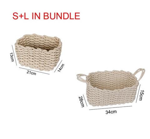 Nordic Wind Hand-woven Thick Cotton Rope Storage Basket - Minihomy