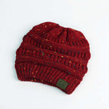 Knitted Ponytail Wool Hat for women - Minihomy