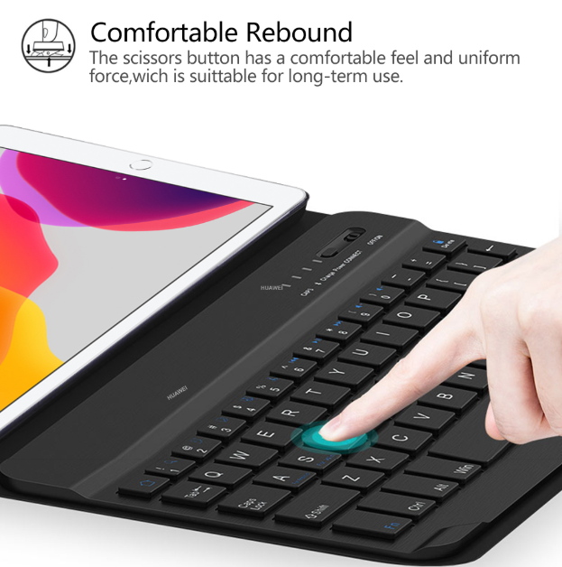 10.2 inch Tablet -Rechargeable Removable Wireless Bluetooth Keyboard Smart Case - Minihomy