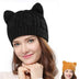 Hand Made 3D Cute Knitted Cat Ear Beanie Cap for Winter - Minihomy