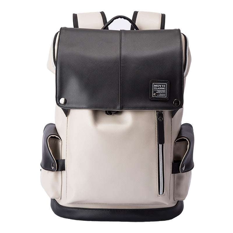 Casual Quality Bag Man Backpack PU Leather USB Recharging - Minihomy