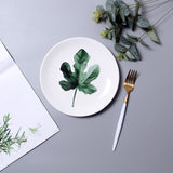 Nordic style green leaf plate - Minihomy