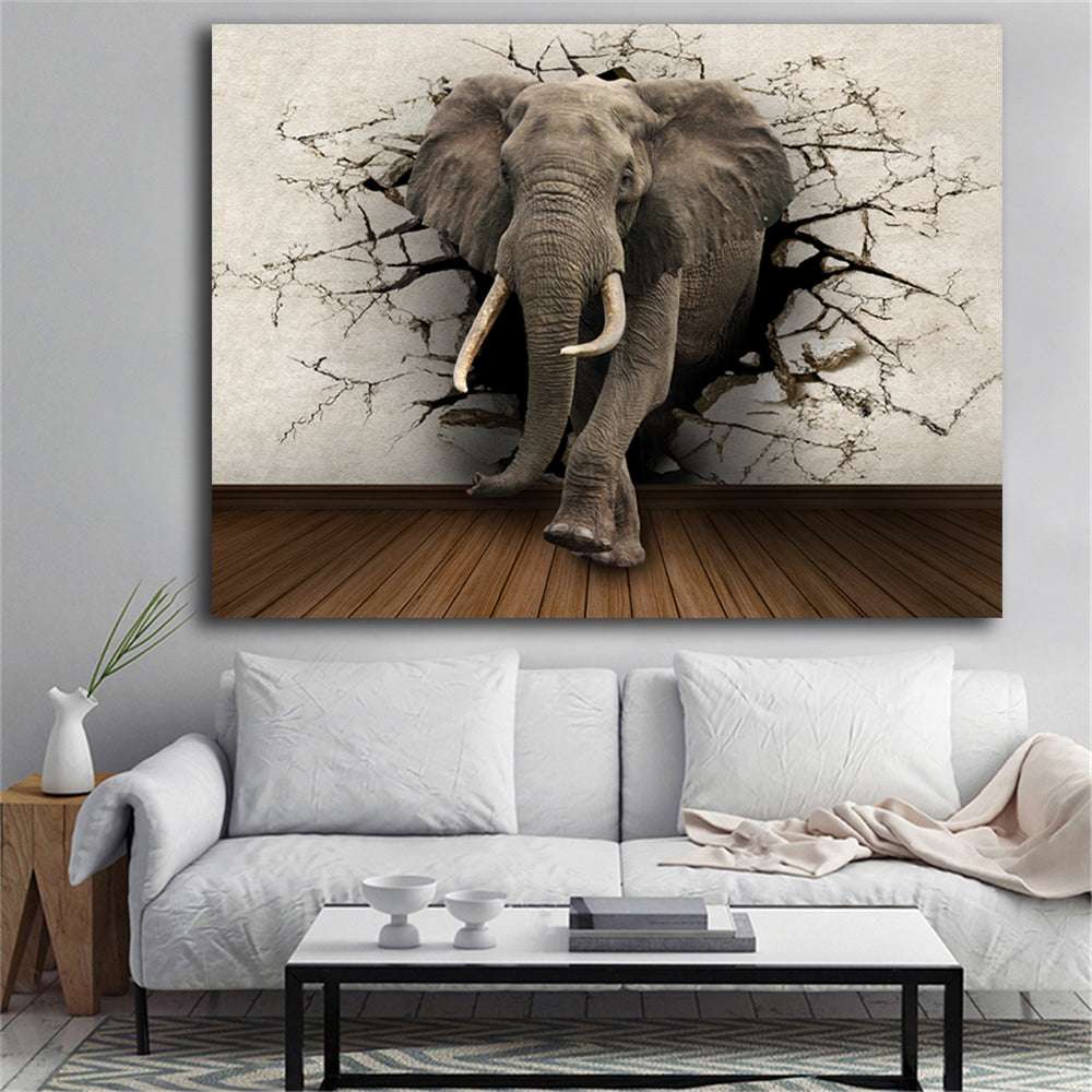 Creative Home Decor Elephant Canvas Painting - Minihomy