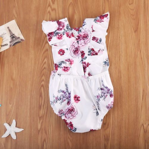 Floral Romper Girls Baby White Floral Baby Lace Embroidered One Piece - Minihomy