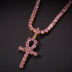 Pink color zircon Anhe pendant tennis chain suit - Minihomy