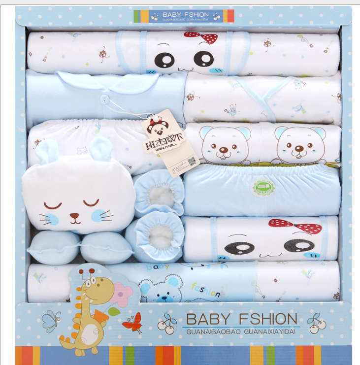 18 sets of baby clothes cotton newborn gift box autumn and winter child supplies - Minihomy