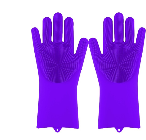 Silicone Heat-resistant Cleaning Brush Scrubbing Gloves - Minihomy