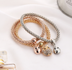 3 Pieces Set Crystal Bead Bracelet for Women Decorated with Crystal Owl Charm - Minihomy