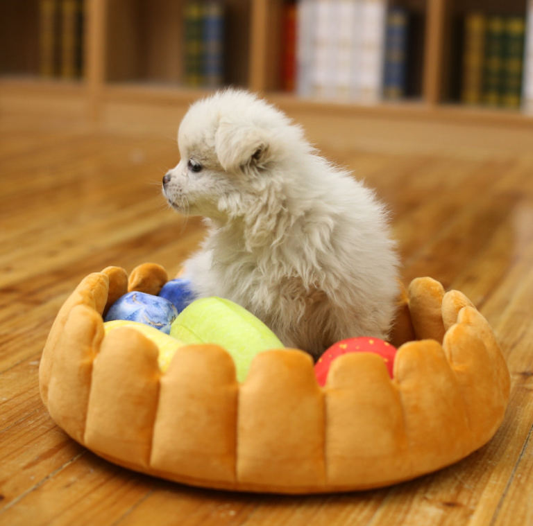 Pet plush cat dog mat kennel cat litter winter warm creative pet mat fruit egg tart bed - Minihomy