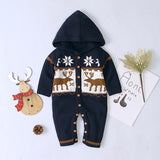 Boys and Girls Knitted Hooded Baby Romper - Minihomy