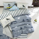 Four-piece cotton striped plaid bed - Minihomy