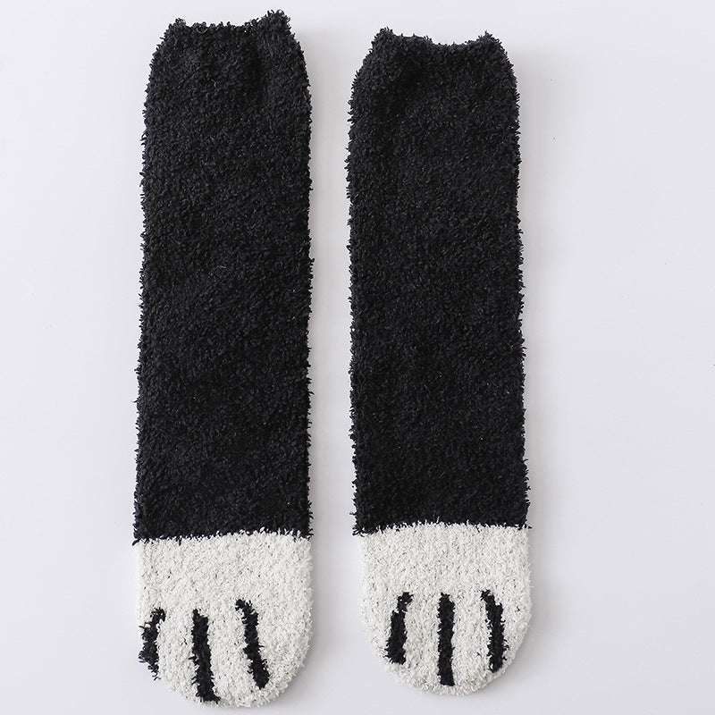 Autumn Winter Cat Claws Cute Thick Warm Sleeping Floor Socks - Minihomy