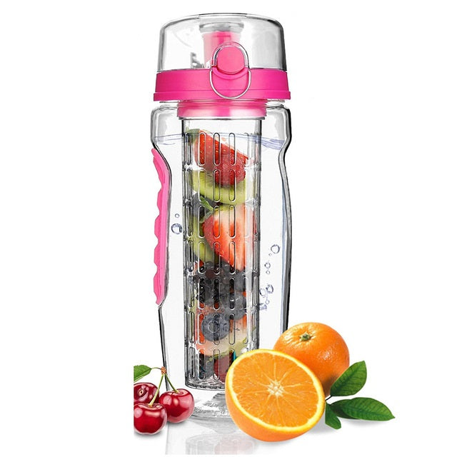 BPA Free Fruit Infuser Juice Shaker Sports Lemon Water Bottle Tour hiking Portable Climbing Camp Bottles - Minihomy