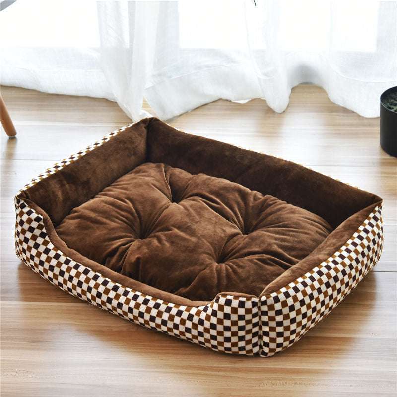 Kennel pet supplies in the large dog pet nest Golden Retriever dog bed autumn and winter cotton dog mat - Minihomy