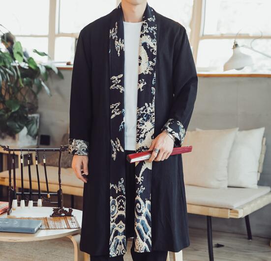 Casual Stitching Printed Linen Cloak Windbreaker: Your Ultimate Youth Fashion Statement - Minihomy