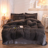 Duvet Cover Queen King Winter Warm Bed Quilt Cover Pillowcase Fluffy Plush Shaggy Bedclothes Bedding Set - Minihomy