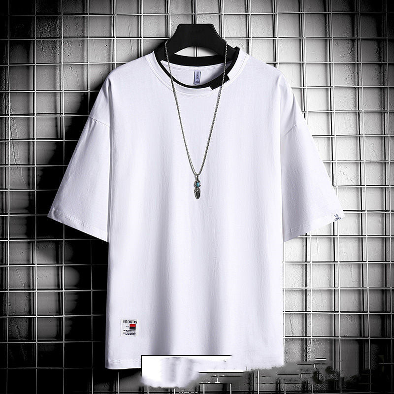 Hong Kong style loose T-shirt men - Minihomy