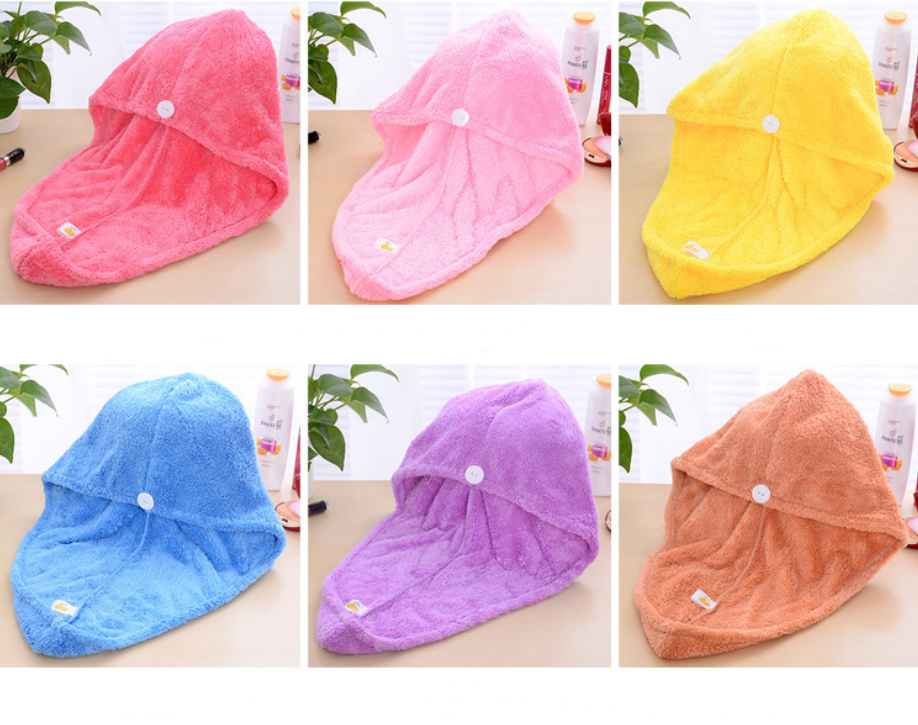 Korean version of coral fleece dry hair cap dry hair towel - Minihomy