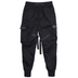 Men Black Hip Hop Cargo Pants Elastic Waist Jogger Trousers - Minihomy