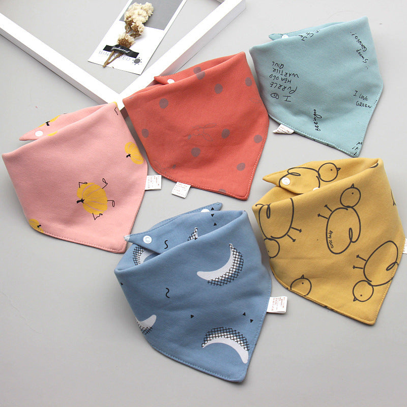 Baby saliva towel Baby Bibs Triangle Double Cotton Bandana Bibs Baby Boys Girls - Minihomy