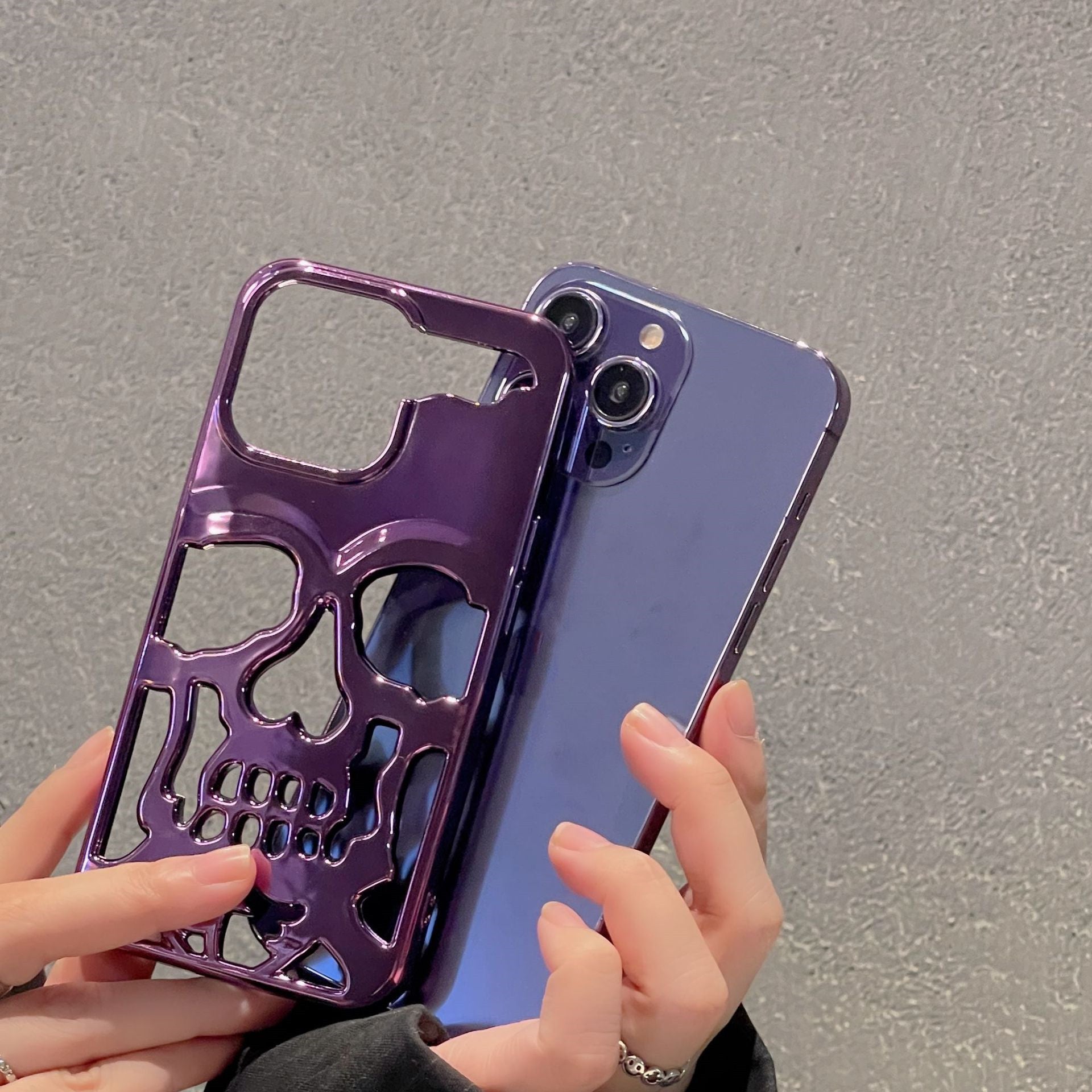 Plating 3D Skull Phone Case For IPhone - Minihomy