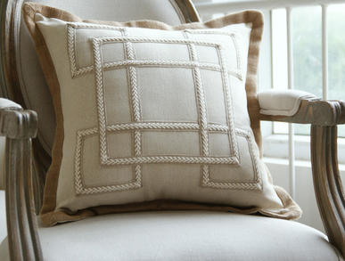 Geometric Embroidery Solid Color Pillow Case - Minihomy