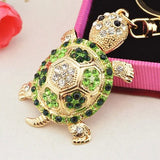 Novelty Rhinestone Tortoise Keychain - Minihomy