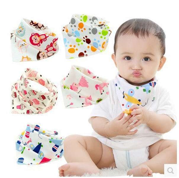 Baby Bibs Waterproof Triangle Cotton Cartoon Child Baberos Bandana Bibs - Minihomy