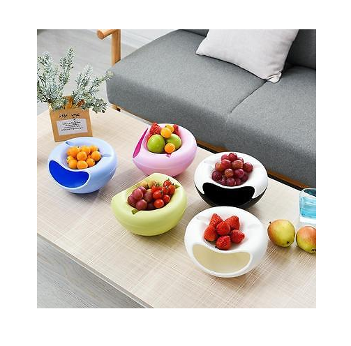 Plastic lazy double dry fruit plate creative fruit plate living room melon box candy storage box - Minihomy