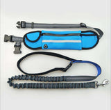 Hands-Free Dog Running Leash with Waist Pocket Adjustable Belt Shock Absorbing Bungee - Minihomy