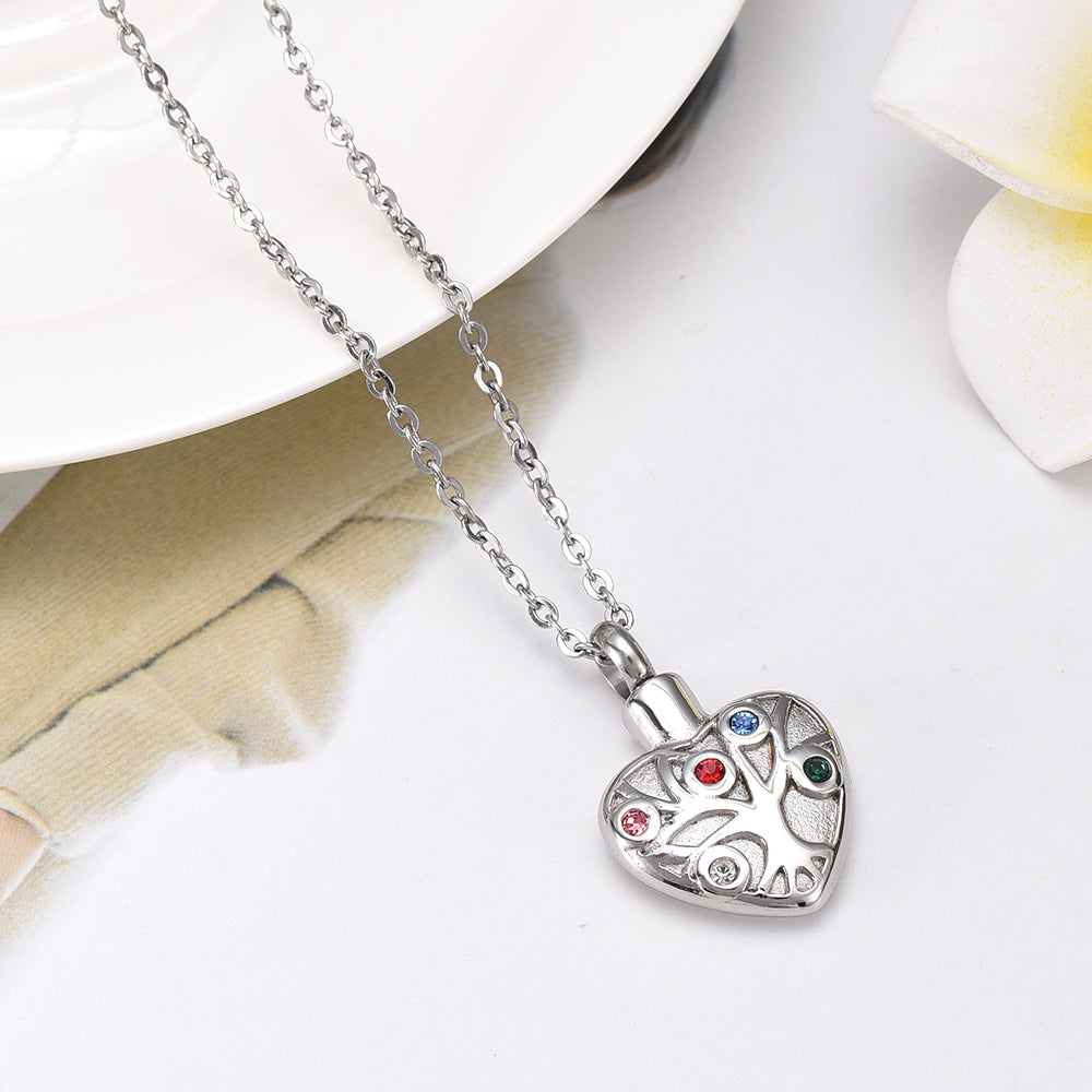 Heart-shaped diamond casket necklace pendant - Minihomy