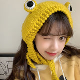 Big eyes frog woolen hat - Minihomy