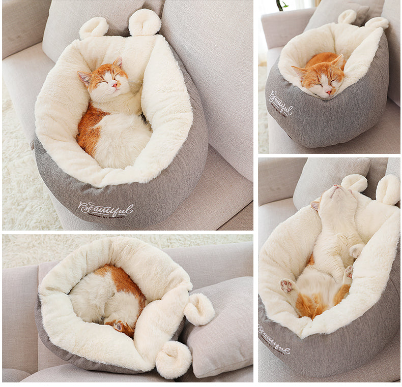 Pet Dog Bed Warming Soft Sleeping Bag Cushion Puppy Kennel - Minihomy