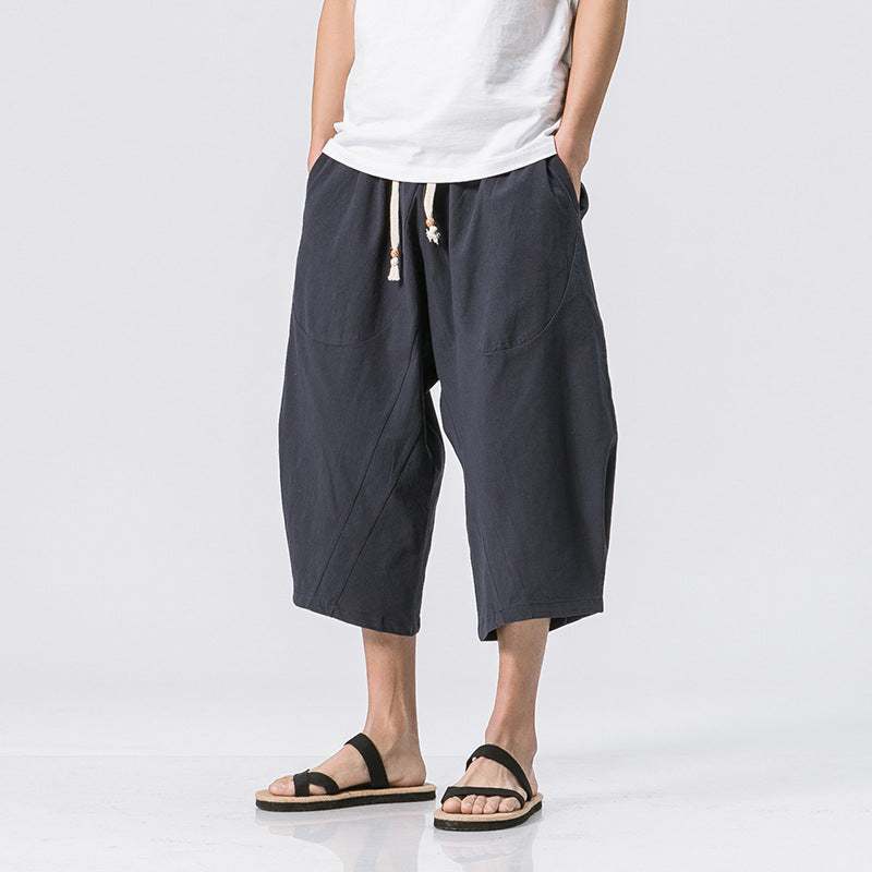 Chinese Style Cotton And Harem Pants - Minihomy