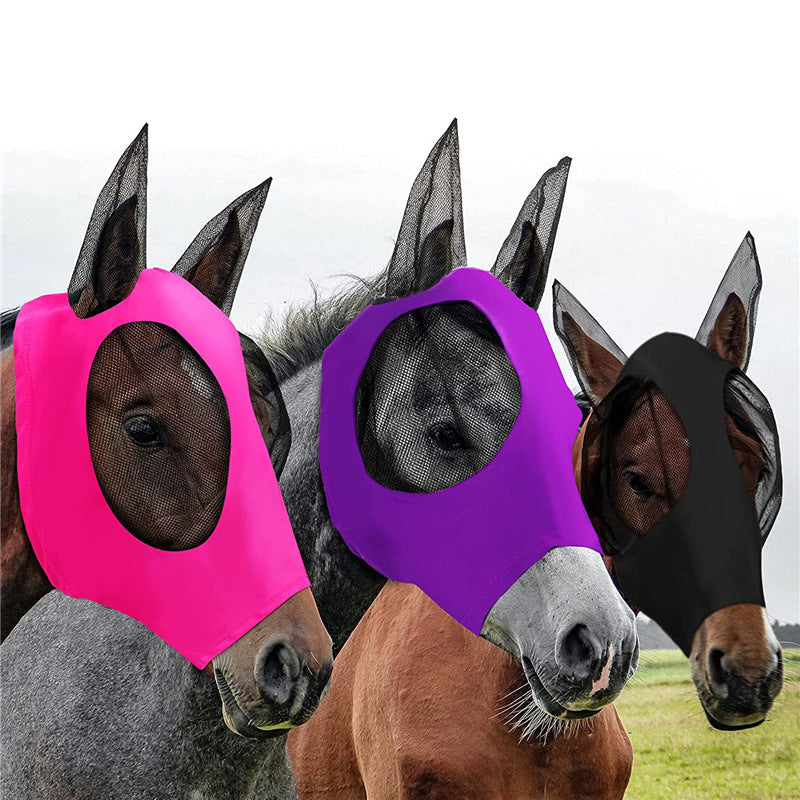 Breathable Anti-Mosquito And Fly-Proof Horse Masks Equestrian Supplies - Minihomy