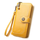 Split Leather Long Wallet for Women