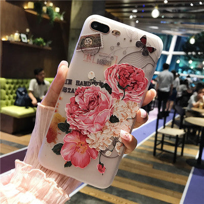 Embossed Flower Phone Case Cover - Minihomy