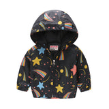 Hooded jacket with print pattern for kids - Minihomy