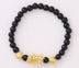 Obsidian 18K Gold Beads Bracelet Men Women - Minihomy