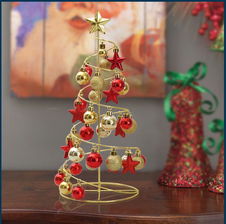 Creative Christmas Ball Metal Desktop Mini Tree - Minihomy