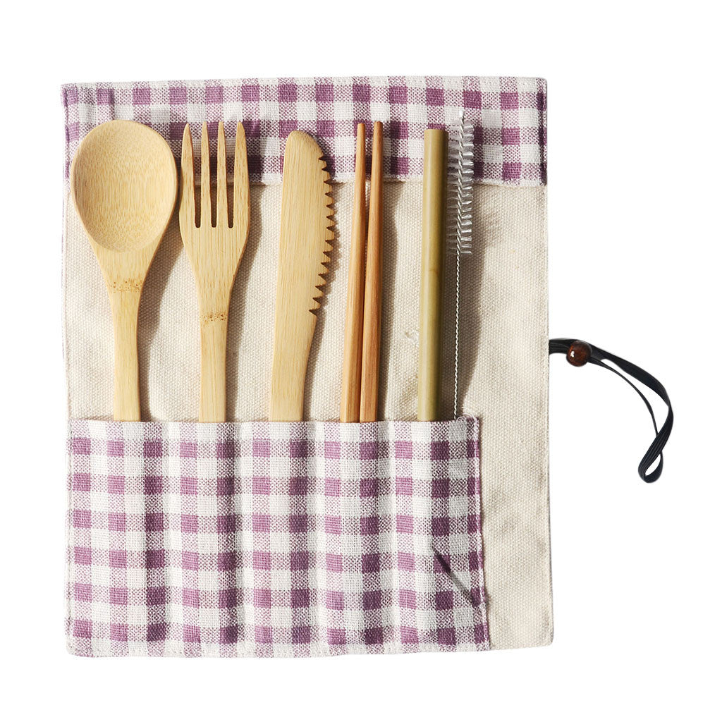 Portable Bamboo Tableware 6-Piece Set - Minihomy