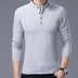 Mens Coton Stand Collar Long Sleeve T-Shirt - Minihomy