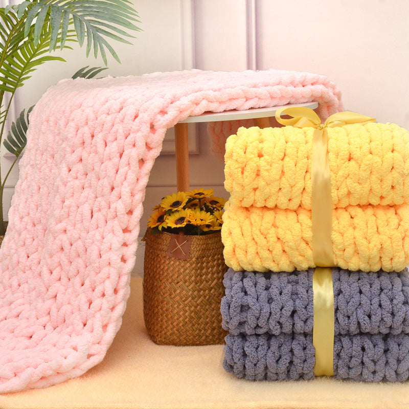 Handmade Thick Wool Woven Blanket Sofa - Minihomy