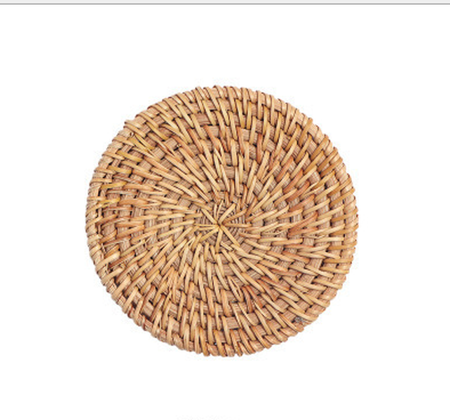 Hand-woven Vietnamese rattan coaster - Minihomy