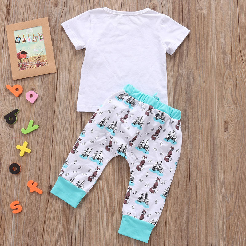 Newborn Baby Clothes Set T-shirt Tops + Pants Little Boys and Girls Outfits - Minihomy