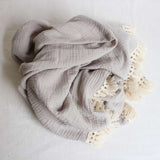 Baby Cotton Double Yarn Tassel Bath Towel - Minihomy