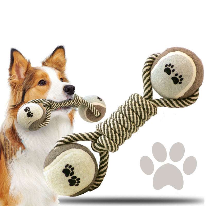 Cotton Rope Tennis Dumbbell Dog Toy - Minihomy